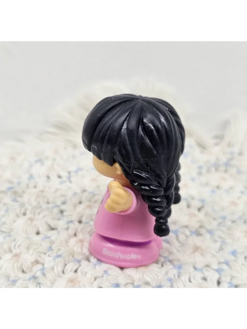 Fisher Price Little People Asian Girl Black Braids For Family Pink Unicorn
